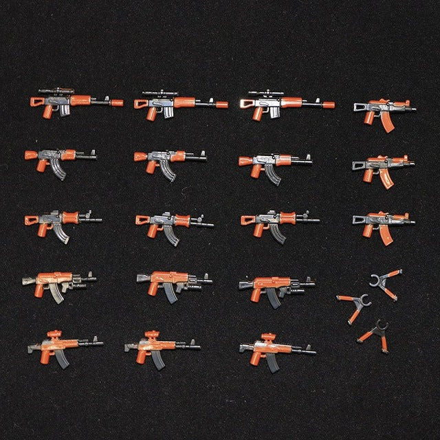 LEGO 21pcs MOC Weapon Pack Military Building Blocks SWAT Police Soldiers Figure WW2 Gun