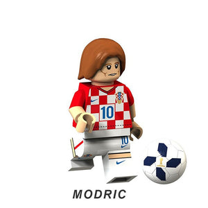 LEGO Football Pogba Ronaldo Messi Beckham Neymar Modric Cavani Bruyne Models Figures Building Blocks Bricks Toys Kids