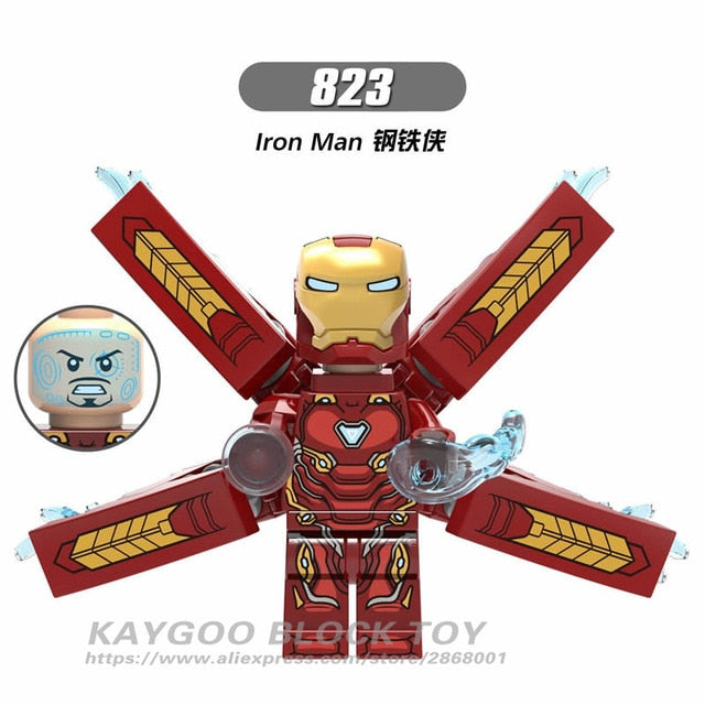 LEGO Super Hero Figures Spiderman Iron Man Captain American Hulk Compatible Building Blocks Bricks Model Set Children Toys