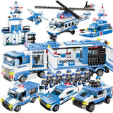 LEGO City Police Series 8 in 1/6 In 1  Vehicle Car Helicopter Police Staction Building Blocks DIY Bricks