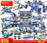 LEGO City Police Series 8 in 1/6 In 1  Vehicle Car Helicopter Police Staction Building Blocks DIY Bricks