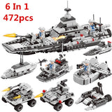 LEGO City Police Series 8 in 1/6 In 1  Vehicle Car Helicopter Police Staction Building Blocks DIY Bricks