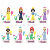 LEGO 8pcs/lot Princess My Little Horse Elsa Girl Unicorn Figure