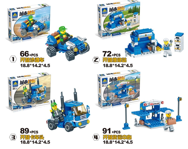 LEGO 318pcs 4 IN 1 URBAN FREIGHT Building Blocks City Truck  Blocks Toy B