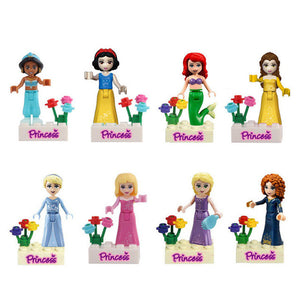 8pcs Princess Girl My Little Horse Legoings Model Building Kits Doll Figures Bricks Blocks