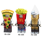 LEGO pizza ice cream Fries peanut fruit disguised Watermelon Cute Watermelon Peanut figures building block toys for children