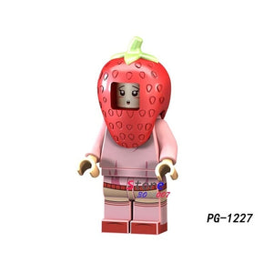 LEGO pizza ice cream Fries peanut fruit disguised Watermelon Cute Watermelon Peanut figures building block toys for children