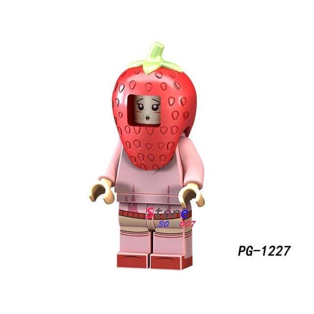 LEGO pizza ice cream Fries peanut fruit disguised Watermelon Cute Watermelon Peanut figures building block toys for children