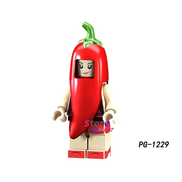 LEGO pizza ice cream Fries peanut fruit disguised Watermelon Cute Watermelon Peanut figures building block toys for children