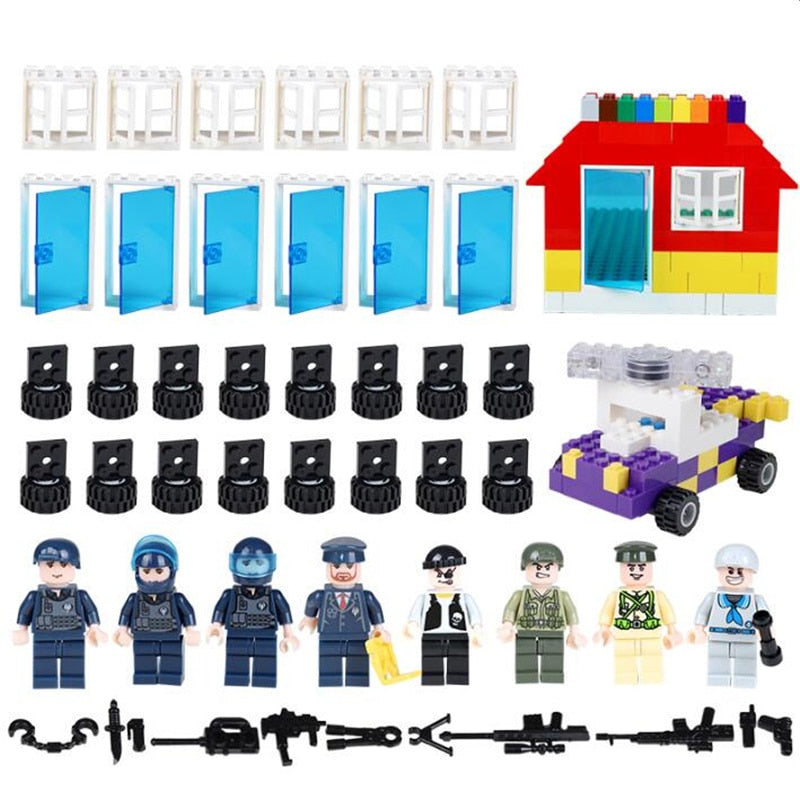 LEGO DIY Car Wheels /Figures/Window For Classic Blocks  100g /Pack Complement Blocks Educational Toy