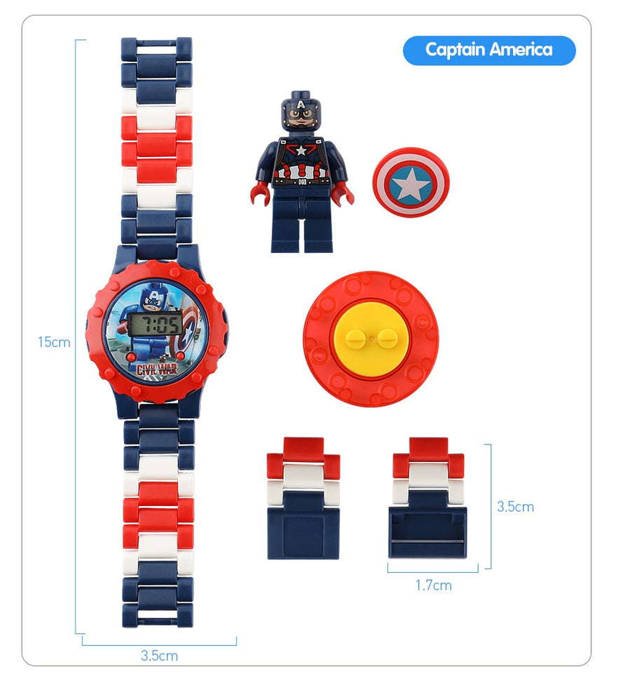 LEGO Super Hero Watch Building blocks Ninjagoed Marveling Avengers Figures Bricks Toys