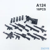 Heavy Machine Guns DIY Military Weapons Bazooka Soldiers Army Model Building Block Brick Arms WW2 Police