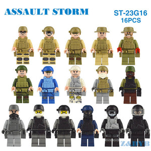 LEGO 215PCS/Lot SWAT Team City Police Military Figures Scene Series Soldier Army Gun Weapon