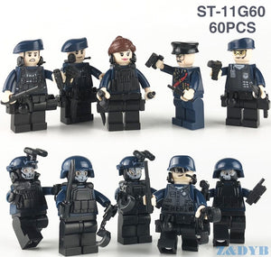 LEGO 215PCS/Lot SWAT Team City Police Military Figures Scene Series Soldier Army Gun Weapon