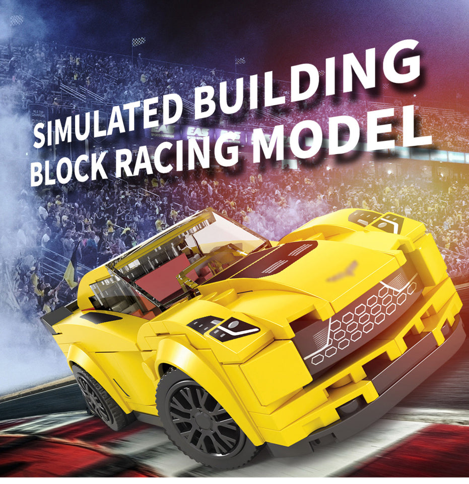 Roadster Racing Car Speed Champions Car Building Blocks Compatible Legos Technic City Figures Enlighten Bricks Toys For Children