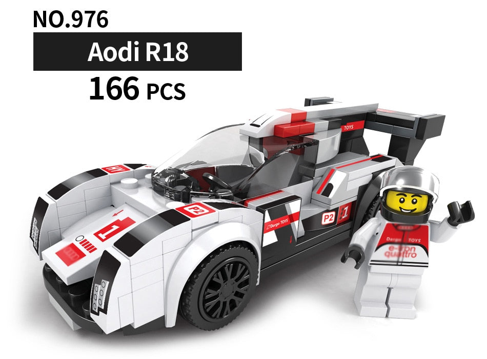 Roadster Racing Car Speed Champions Car Building Blocks Compatible Legos Technic City Figures Enlighten Bricks Toys For Children