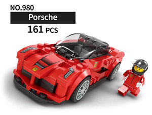 Roadster Racing Car Speed Champions Car Building Blocks Compatible Legos Technic City Figures Enlighten Bricks Toys For Children