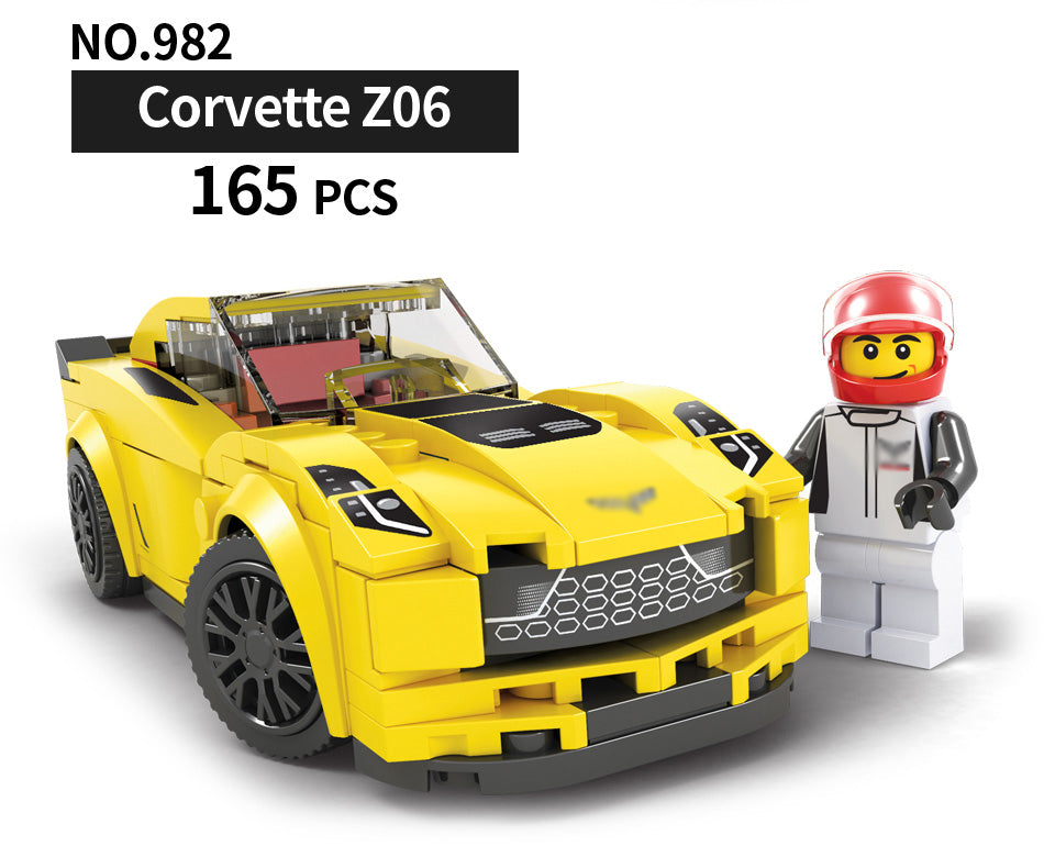 Roadster Racing Car Speed Champions Car Building Blocks Compatible Legos Technic City Figures Enlighten Bricks Toys For Children