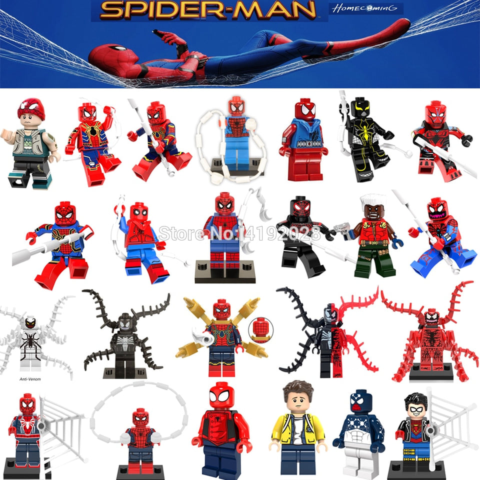 LEGO Spiderman Super Heroes Thor Iron Man Loki Deadpool Venom Spider Gwen man batman Avengers