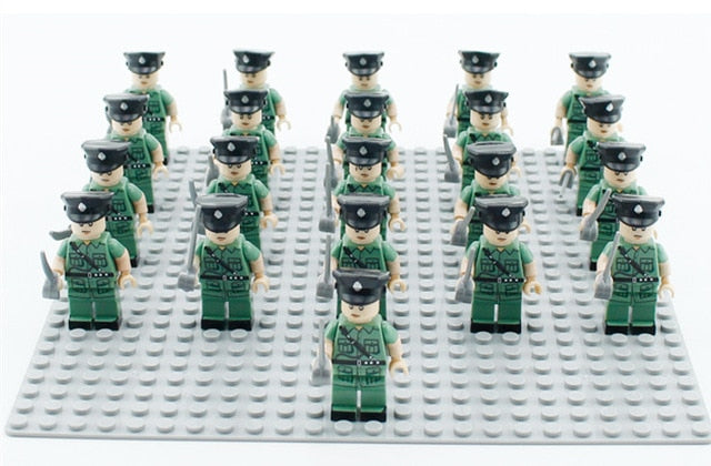 20PCS Military Team City Police Armed Assault Army soldiers legoingly Weapons Guns Figure WW2 World War Blocks Gift Baby Toys