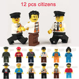 LEGO 12pcs/lot Model building block Military City Worker action figures toys set baby educational learning toys