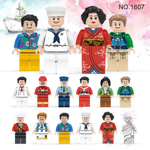 LEGO 12pcs/lot Model building block Military City Worker action figures toys set baby educational learning toys