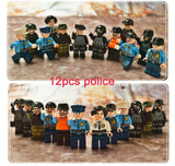 LEGO 12pcs/lot Model building block Military City Worker action figures toys set baby educational learning toys