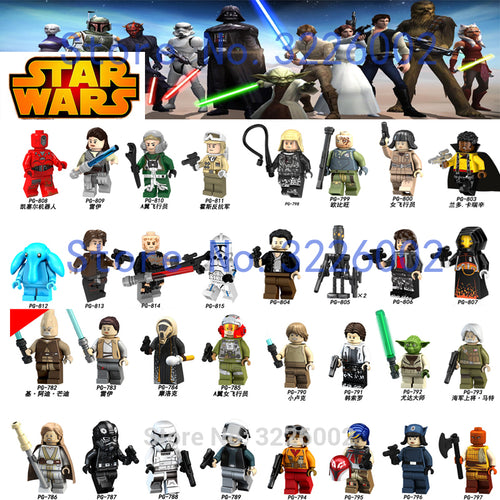 LEGO star wars Rey The Last Jedi StarWars Darth vader Luke Stormtrooper Yoda