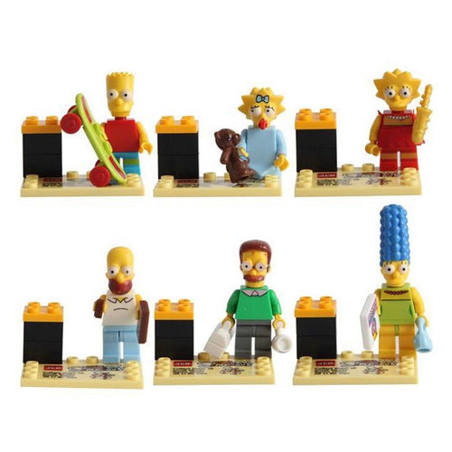 LEGO 6pcs Simpsons Family Homer Marge Bart Lisa Maggie Cartoon Movie DIY