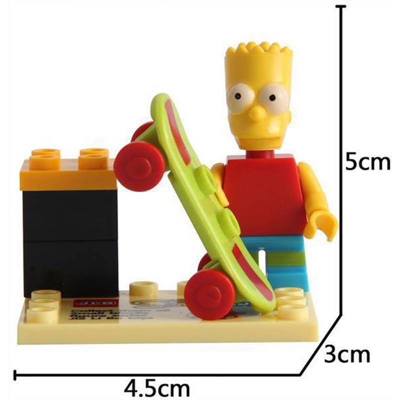 LEGO 6pcs Simpsons Family Homer Marge Bart Lisa Maggie Cartoon Movie DIY