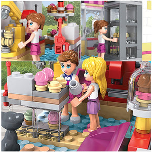 LEGO Friends Series Heart Lake City Girls Club Street Building Blocks Pink Cake Cafe Blue Camper