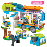 LEGO Friends Series Heart Lake City Girls Club Street Building Blocks Pink Cake Cafe Blue Camper