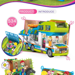 LEGO Friends Series Heart Lake City Girls Club Street Building Blocks Pink Cake Cafe Blue Camper