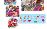 LEGO Friends Series Heart Lake City Girls Club Street Building Blocks Pink Cake Cafe Blue Camper