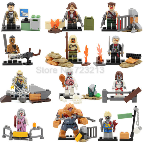 LEGO Zombie Army Figure Set Biochemical Alice Walking Dead SWAT Military Building Blocks Model Kits Bricks Toys