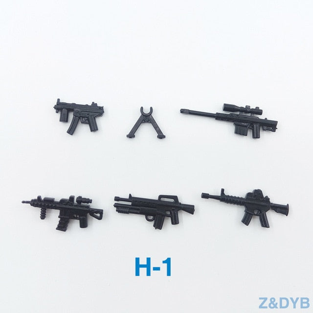 Heavy Machine Guns DIY Military Weapons Bazooka Soldiers Army Model Building Block Brick Arms WW2 Police