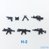 Heavy Machine Guns DIY Military Weapons Bazooka Soldiers Army Model Building Block Brick Arms WW2 Police