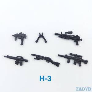 Heavy Machine Guns DIY Military Weapons Bazooka Soldiers Army Model Building Block Brick Arms WW2 Police