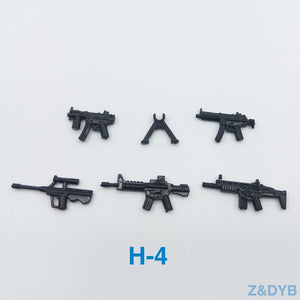 Heavy Machine Guns DIY Military Weapons Bazooka Soldiers Army Model Building Block Brick Arms WW2 Police