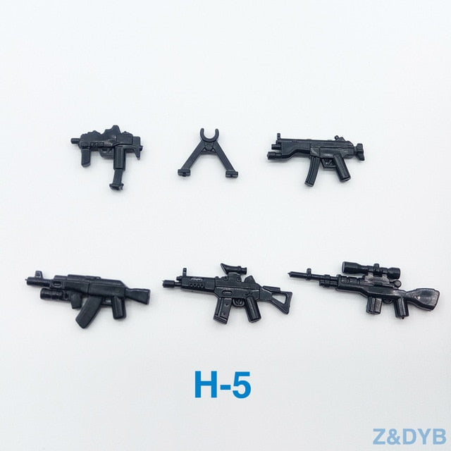 Heavy Machine Guns DIY Military Weapons Bazooka Soldiers Army Model Building Block Brick Arms WW2 Police