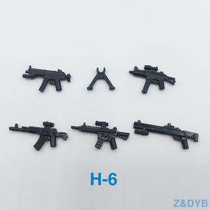 Heavy Machine Guns DIY Military Weapons Bazooka Soldiers Army Model Building Block Brick Arms WW2 Police