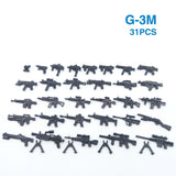 Heavy Machine Guns DIY Military Weapons Bazooka Soldiers Army Model Building Block Brick Arms WW2 Police