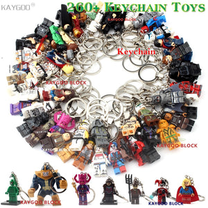 LEGO Super Hero Iron Man Figure Keychain Batman Deadpool Thor Captain America Black Panther