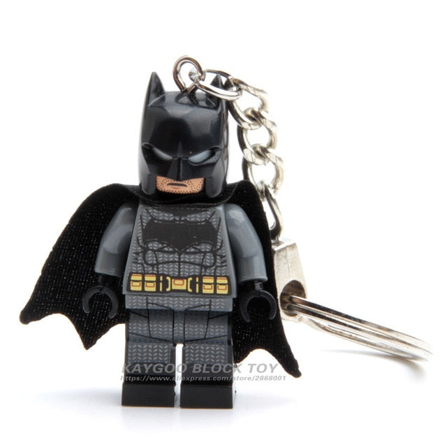 LEGO Super Hero Iron Man Figure Keychain Batman Deadpool Thor Captain America Black Panther