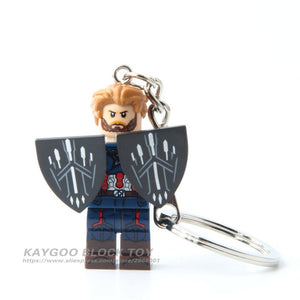 LEGO Super Hero Iron Man Figure Keychain Batman Deadpool Thor Captain America Black Panther