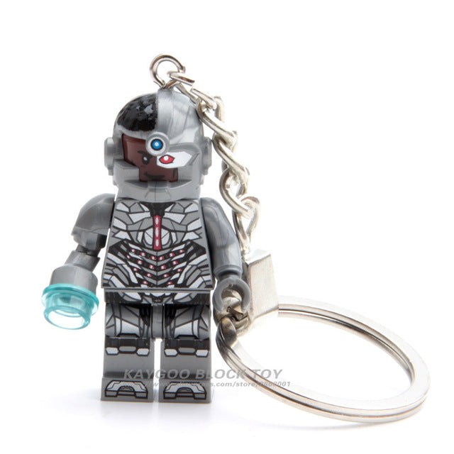 LEGO Super Hero Iron Man Figure Keychain Batman Deadpool Thor Captain America Black Panther