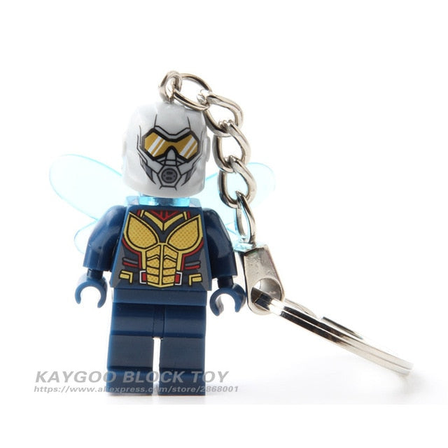 LEGO Super Hero Iron Man Figure Keychain Batman Deadpool Thor Captain America Black Panther