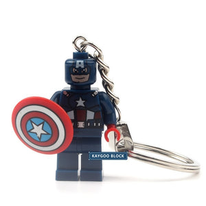 LEGO Super Hero Iron Man Figure Keychain Batman Deadpool Thor Captain America Black Panther