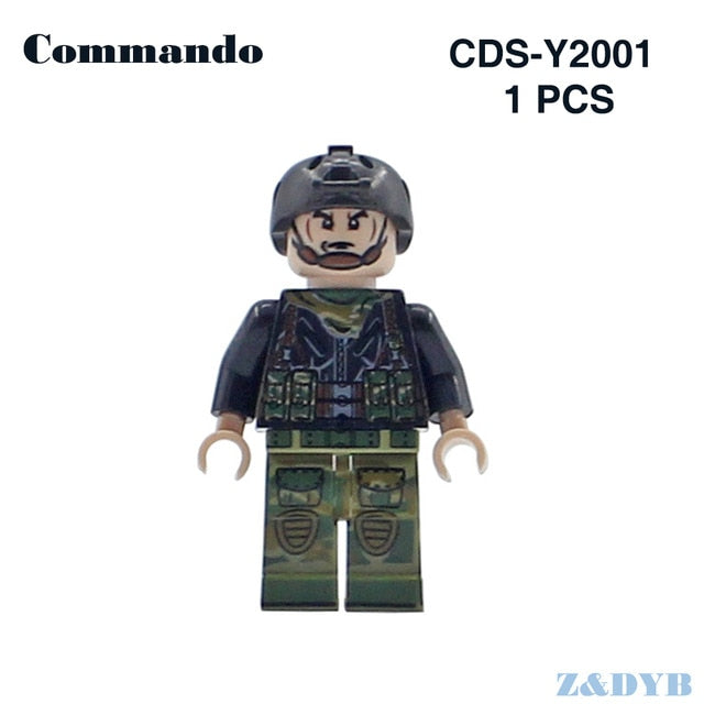 LEGO Soldiers Commandos Army Weapons Military Figures Guns WW2