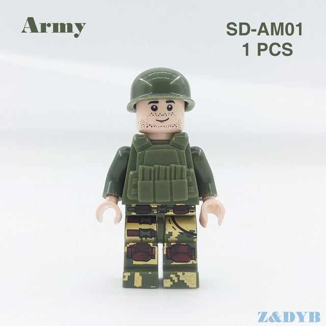 LEGO Soldiers Commandos Army Weapons Military Figures Guns WW2